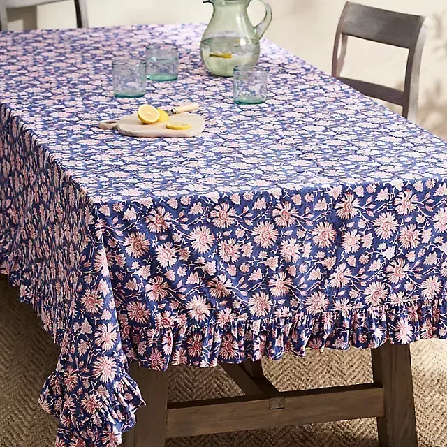 Americana Ruffle Cotton Tablecloth