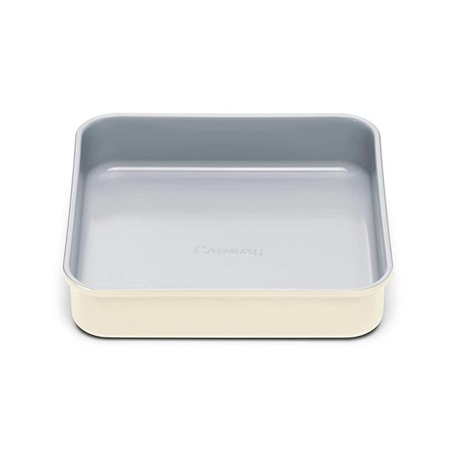 Caraway Non-Stick Ceramic 9” Square Pan - Naturally Slick Ceramic Coating - Non-Toxic, PTFE & PFOA Free - Perfect for Brownies, Lemon Bars, Cakes, & More - Cream