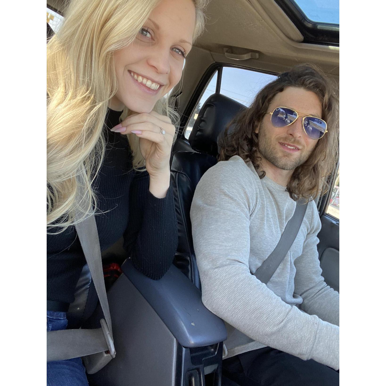 On our way to engagement photos!
January 10th, 2021