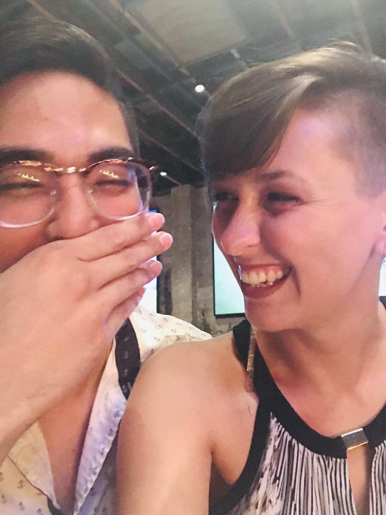 Many laughs on one of our first dates