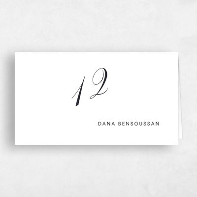 White Wedding Place Card - Dametta
