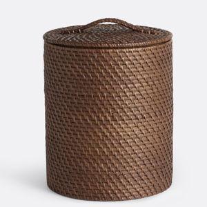 Rinna Rattan waste bin dark brown