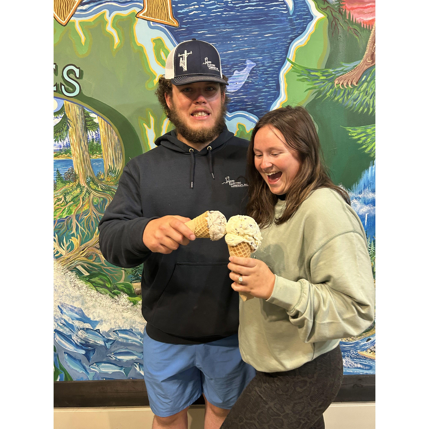 Celebratory ice cream was a must after we got engaged!