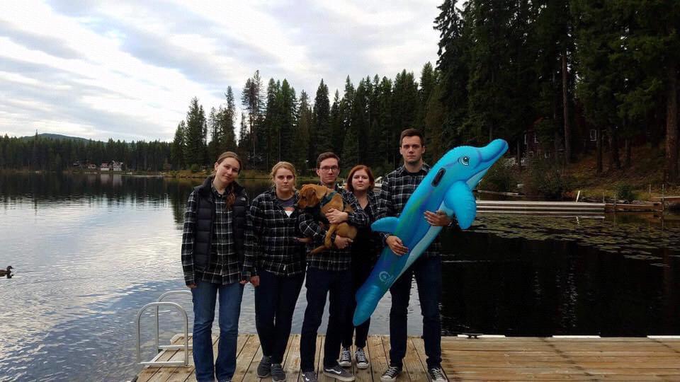 Matching Costco flannels, Sunshine didn't get the memo (September 2017)