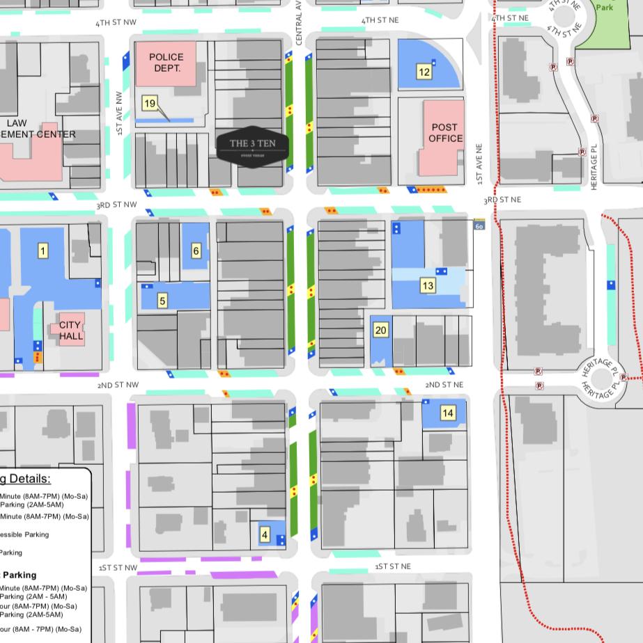 PLEASE CHECK THE PARKING MAP FOR OVERNIGHT PARKING LOTS/SPACES!

Link to full image of map.