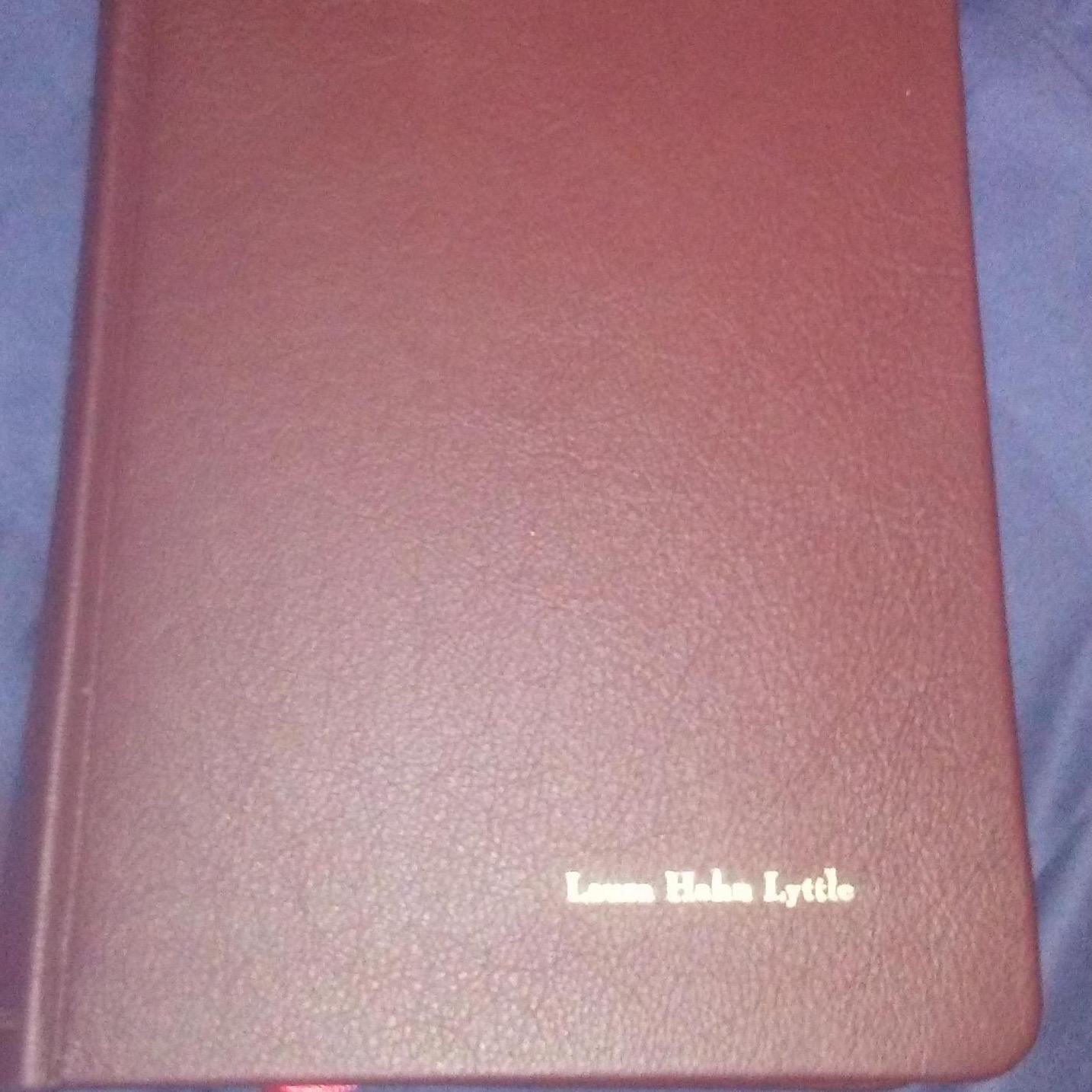 Laura's first Bible...restored! With her future name imprinted on it! God is Good! So Good!