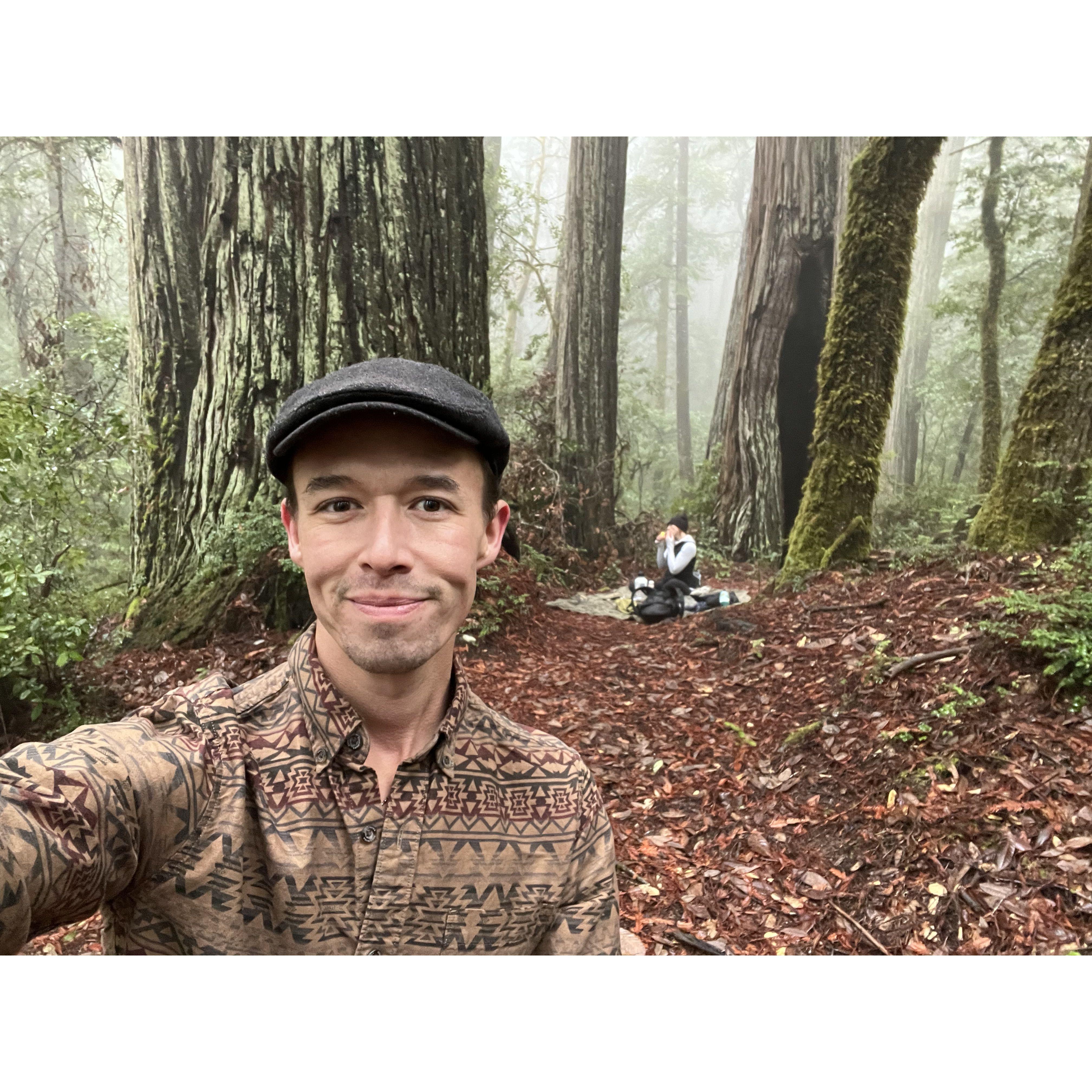 This is our spot in the Redwoods. This is the same spot Nicholas proposed two years later.