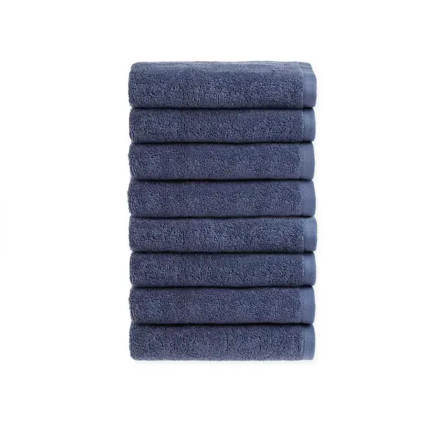 Clean Start Solid Washcloths in Azure (Set of 8)