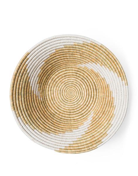 Woven Basket - White & Natural - No. 3, Large