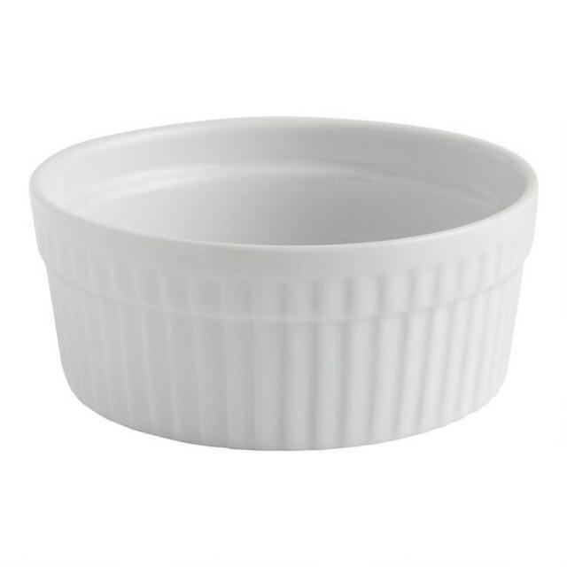 Large White Ceramic Ramekins Set of 4