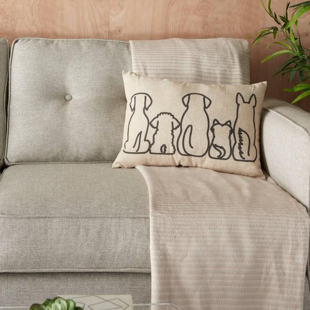 14"x20" Dog Silhouettes Throw Pillow Natural - Kathy Ireland Home