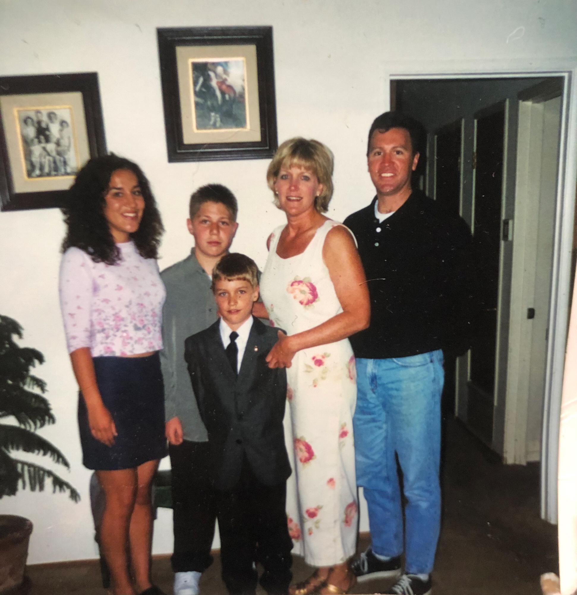 Conner, his siblings (Kyra-bridesmaid & Alex-best man), mom (Theresa), and Patrick.