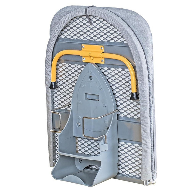 Wall Mount Folding Ironing Board with Iron Holder, Tabletop Mini Ironing Board, Compact Portable Design, Gray
