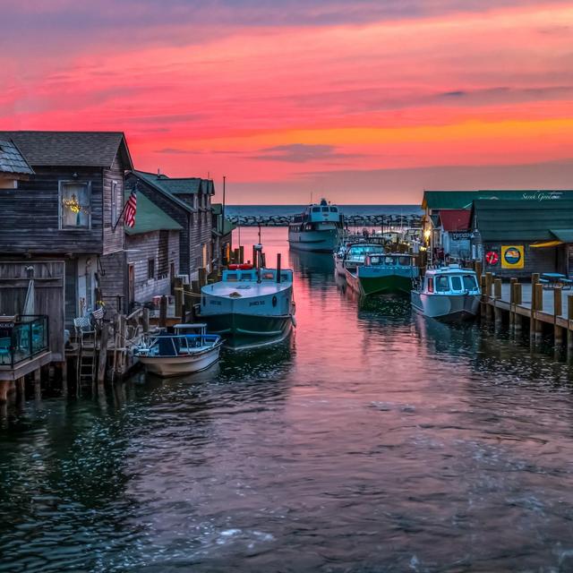 Painted Sky of Colors In Fishtown / Leland / Michigan Photography / Leelanau County / Nautical Wall Art / Canvas / Metal Print