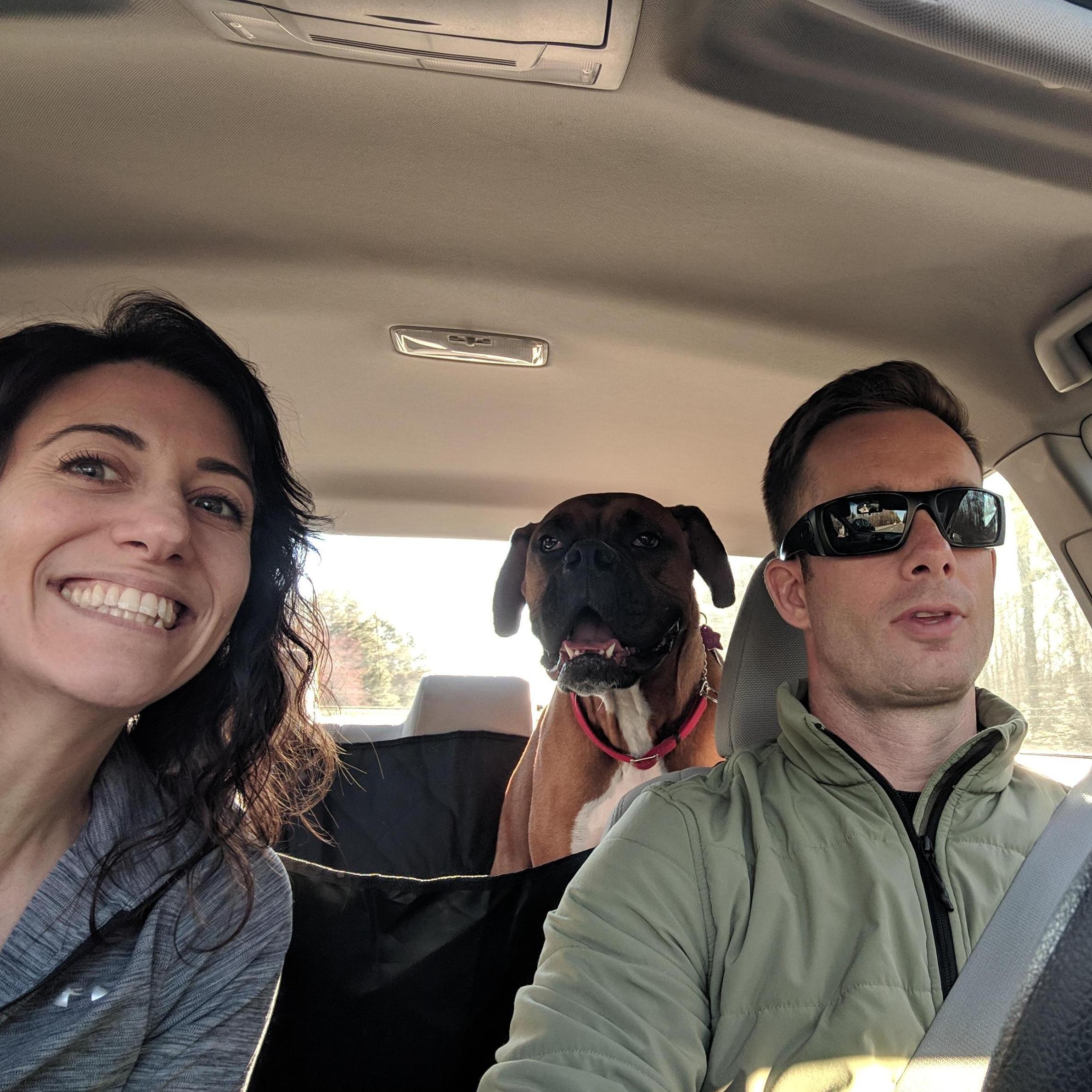 Roadtrippin' with the whole fam! (Jeff loves when I take photos of him in the car...)