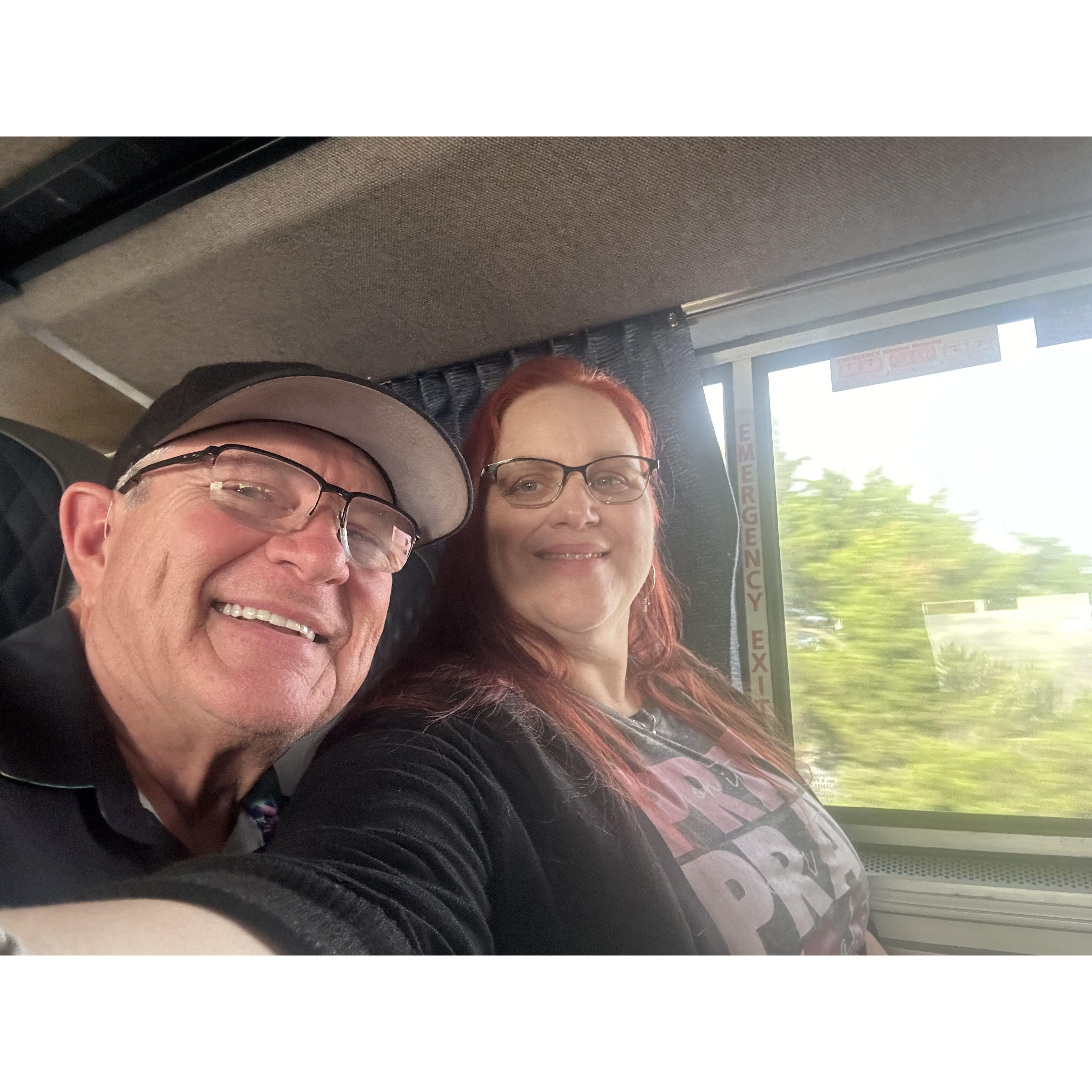 On our way to DC on the Autotrain.