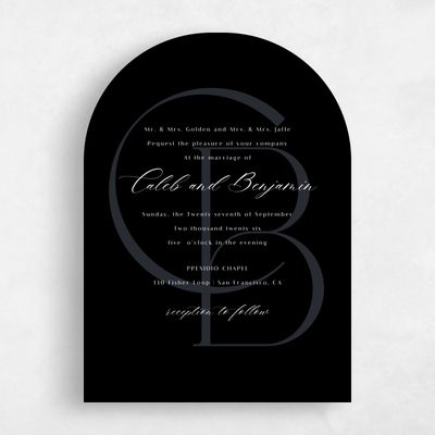 Black Wedding Invitation - Kenai Classic