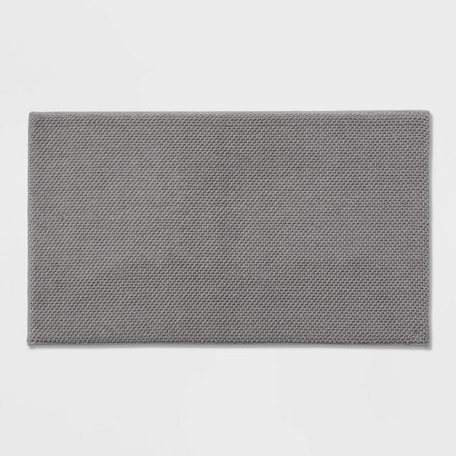 20x34 Performance Plus Cotton Memory Foam Bath Rug Dark Gray - Threshold