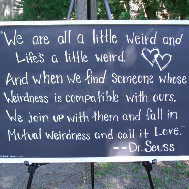 This board welcomed the family and friends who witnessed the ceremony and was a wedding present from Sister of the Bride and maid of honor, Mary Farnsworth.