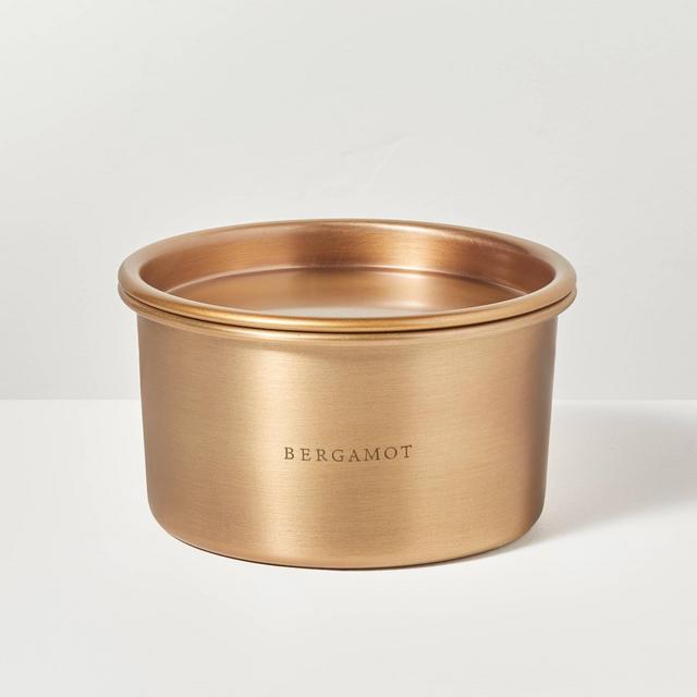 Lidded Metal Bergamot 4-Wick Jar Candle Brass Finish 20oz - Hearth & Hand™ with Magnolia