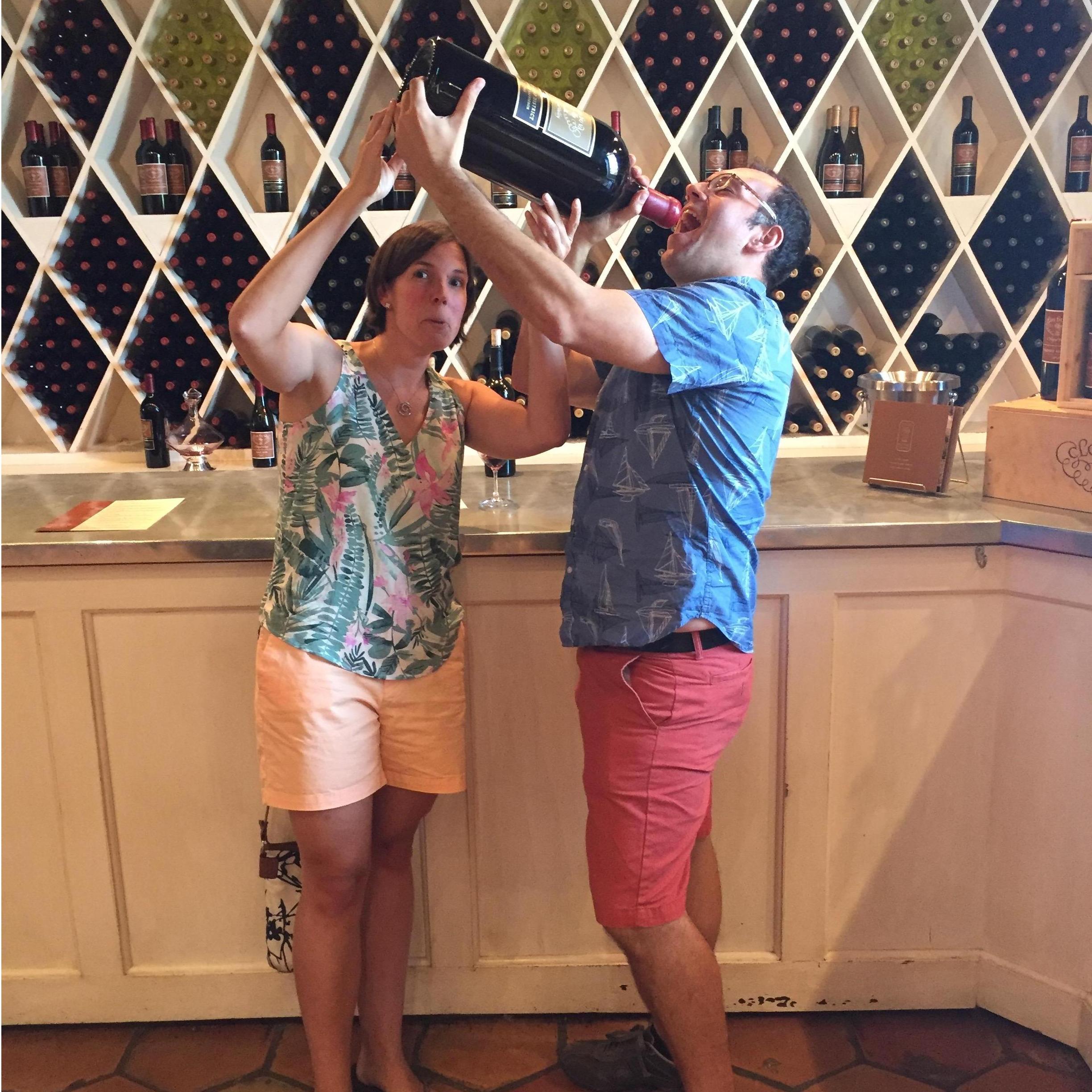 Sampling "some" wine in Napa