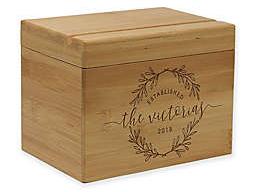 Circular Vine Leaves Established Date Bamboo Recipe Box