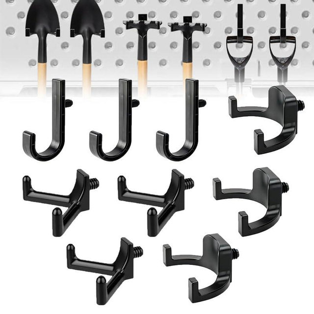 Compatible with Suncast Storage Shed Accessories, Suncast/Lifetime Shed Accessories - 9PCS Heavy Duty Storage Tool Hooks for Shed Shelves, J-Hook/V-Hook/Straight Hook Assortment