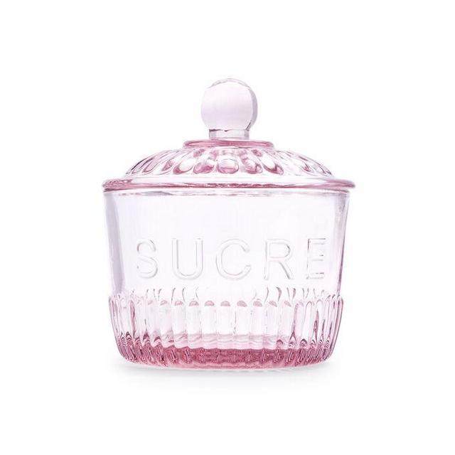 Sucre Pink Glass Sugar Bowl