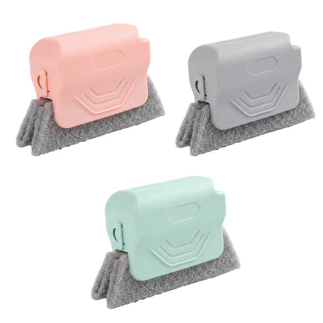 Runsgo Window Track Cleaner, Handheld Cleaning Brush Set, for Window Slides Grooves, Tile Grout Lines, Shutter Slats, Car Ac Vents & Narrow Gaps (Mixed, 3pcs)