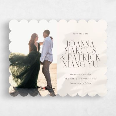 Brown Scalloped Wedding Save the Date - Liang Photo