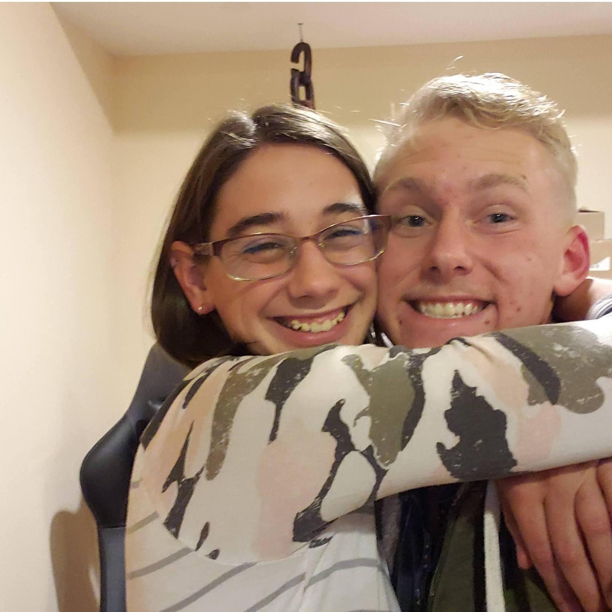 The day hunter surprised me by comming home early from California after the marines.