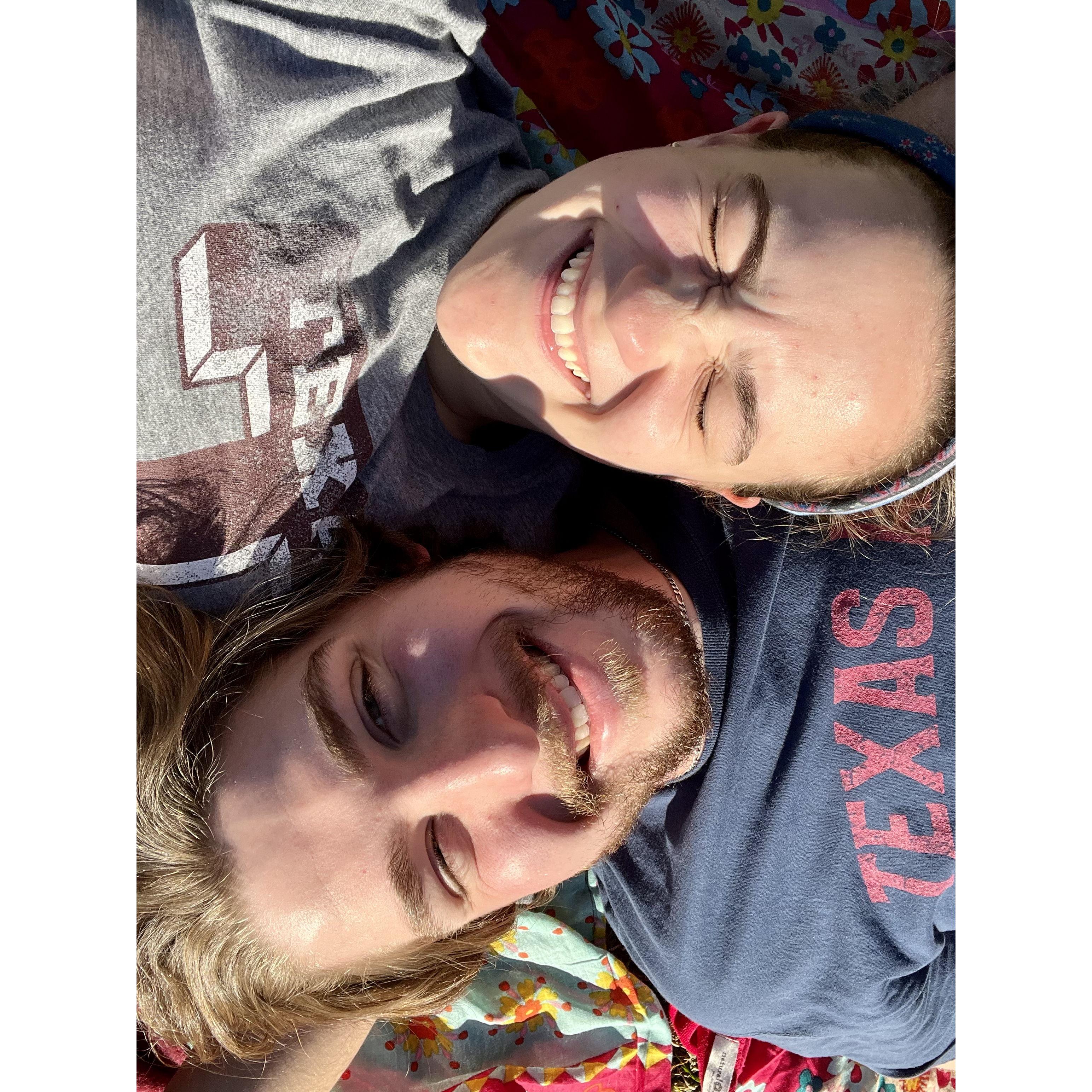Enjoying the sunshine during our first spring together :)