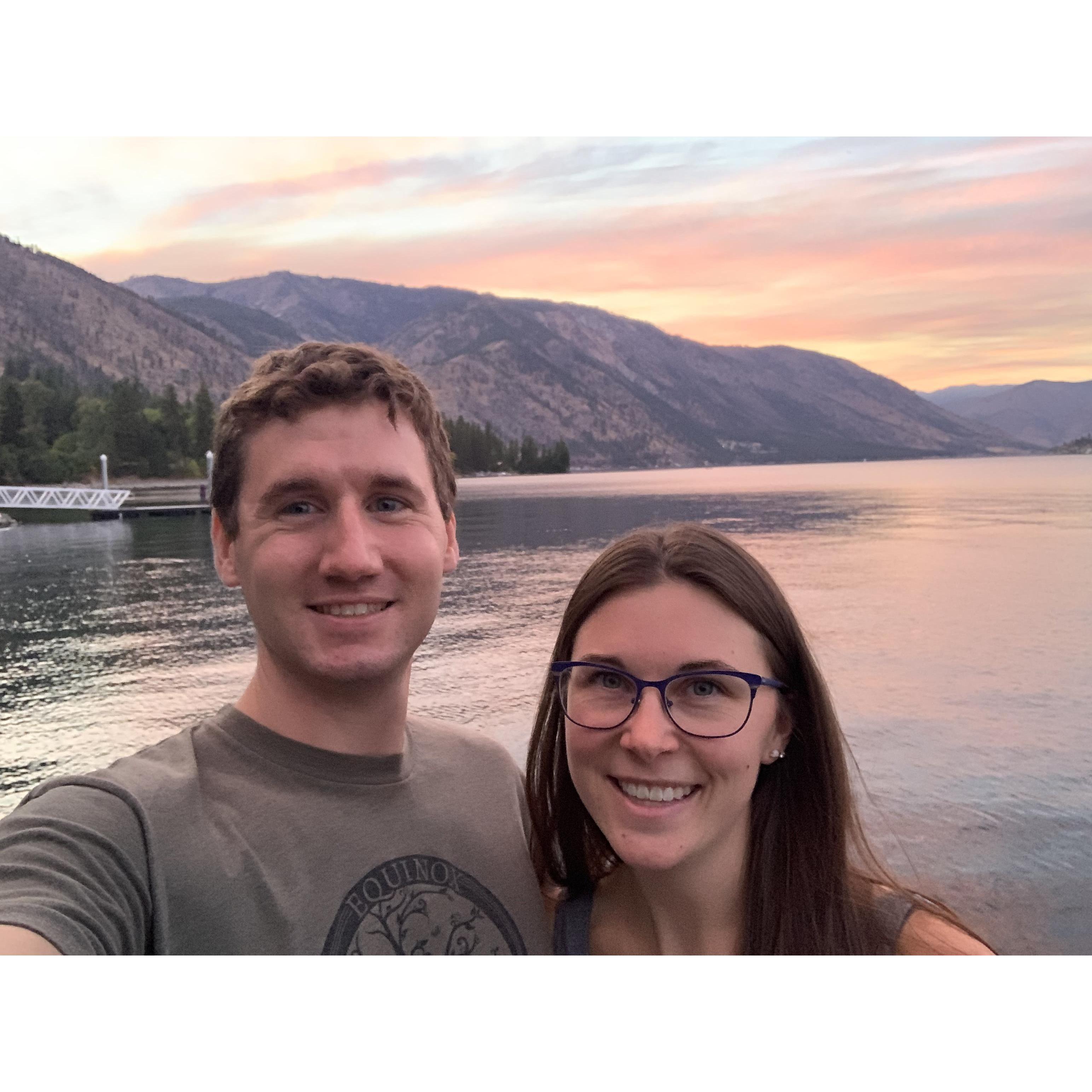 Enjoying a sunset at Lake Chelan.