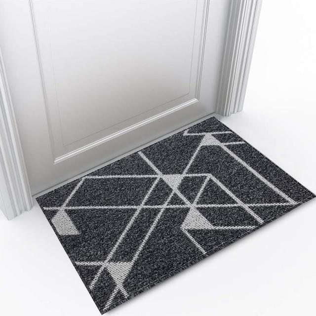 Refetone Indoor Doormat Front Door Mat Non Slip Rubber Backing Absorbent Mud and Snow Magic Inside Dirts Trapper Mats Low-Profile Entrance Rug Machine Washable - 24"x 35.5", Black