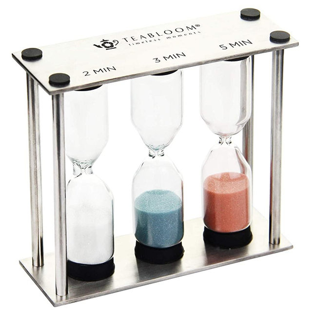 Teabloom Trio Tea Timer in Brushed Stainless Steel