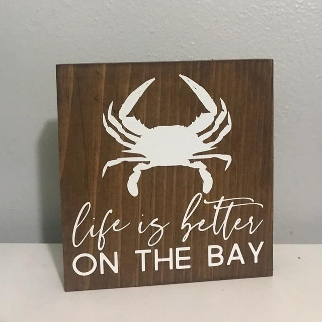 Life is Better On The Bay Vintage Tin Sign Home Wall Decor Art Room for Home Office Bedroom Living Metal Funny Decoration Housewarming Gift 8"x12"