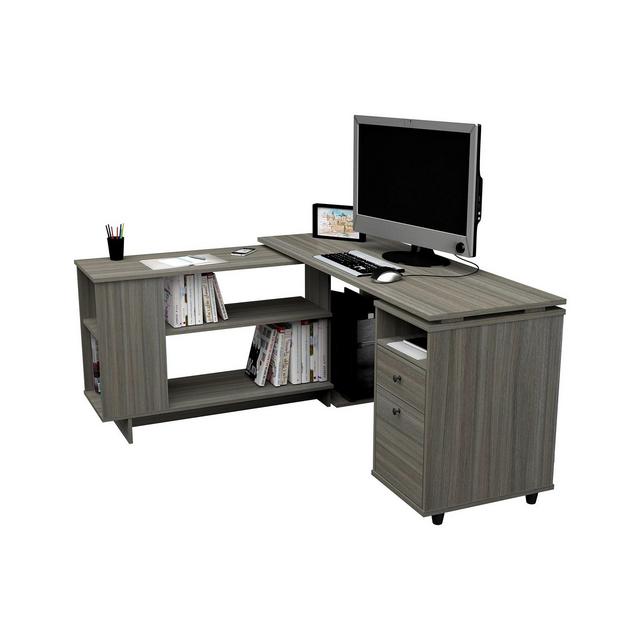 Inval America L-Shaped Reversible Computer Desk
