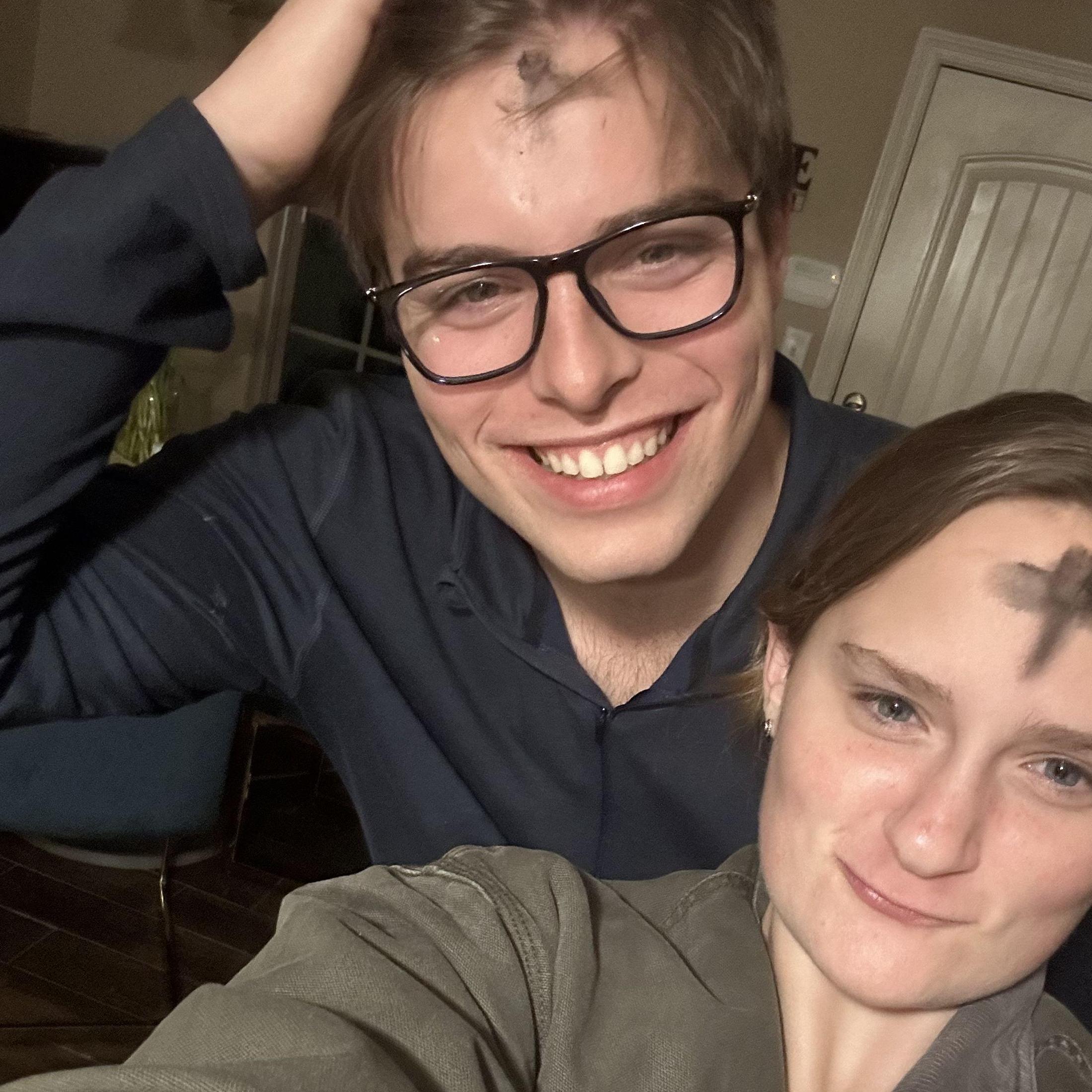 Kylee's first Ash Wednesday service on valentines day!