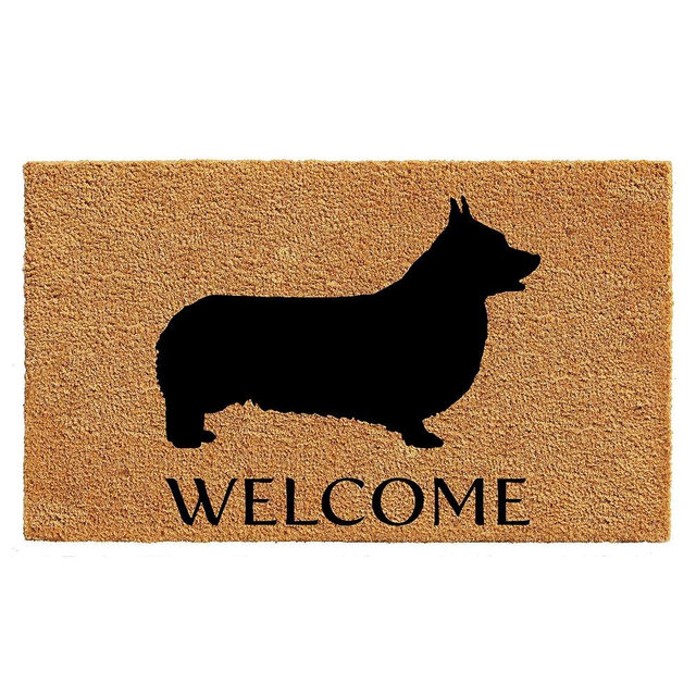 Calloway Mills AZ105611729 Pembroke Welsh Corgi Doormat 17" x 29", Natural/Black