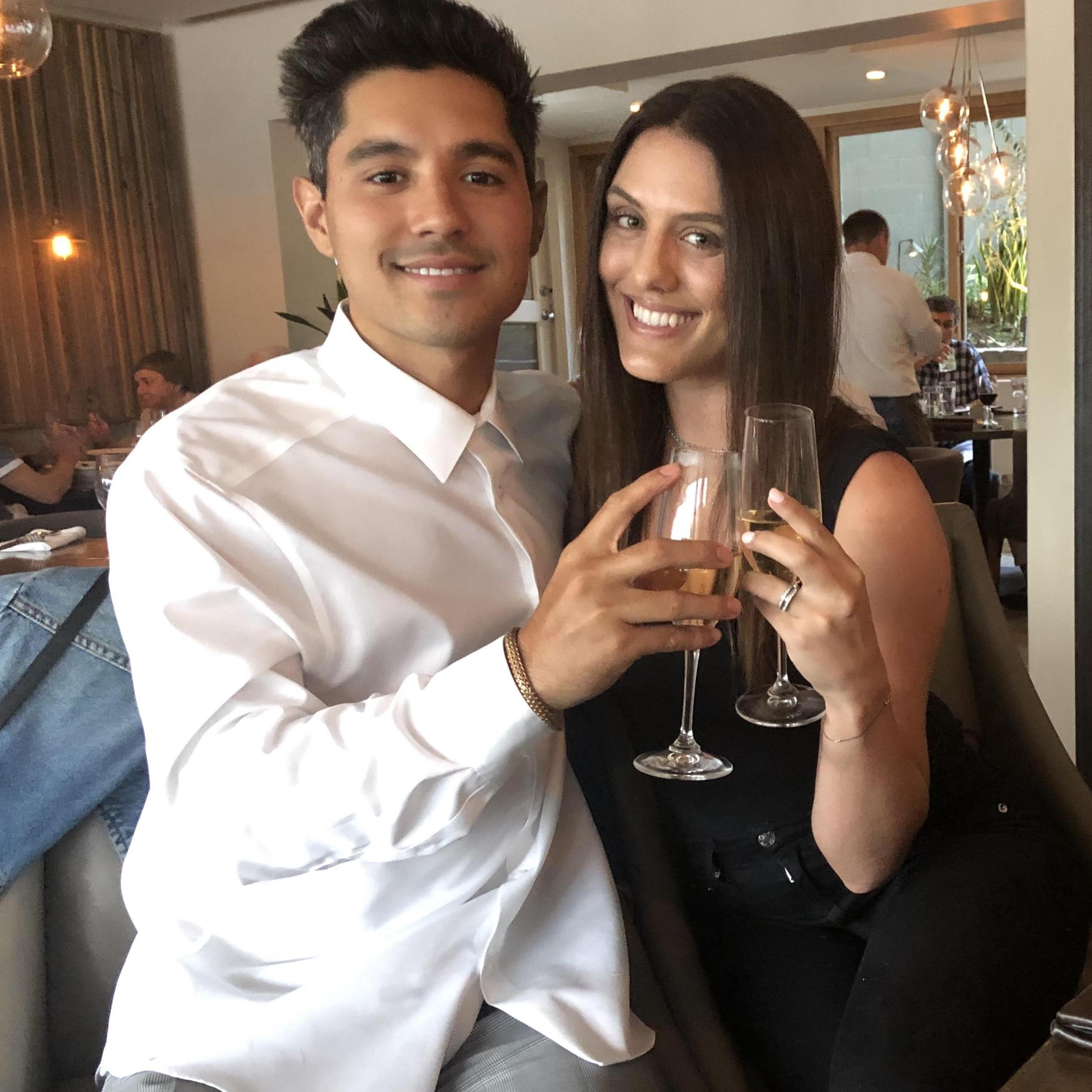 Family dinner back in LA after our engagement!
