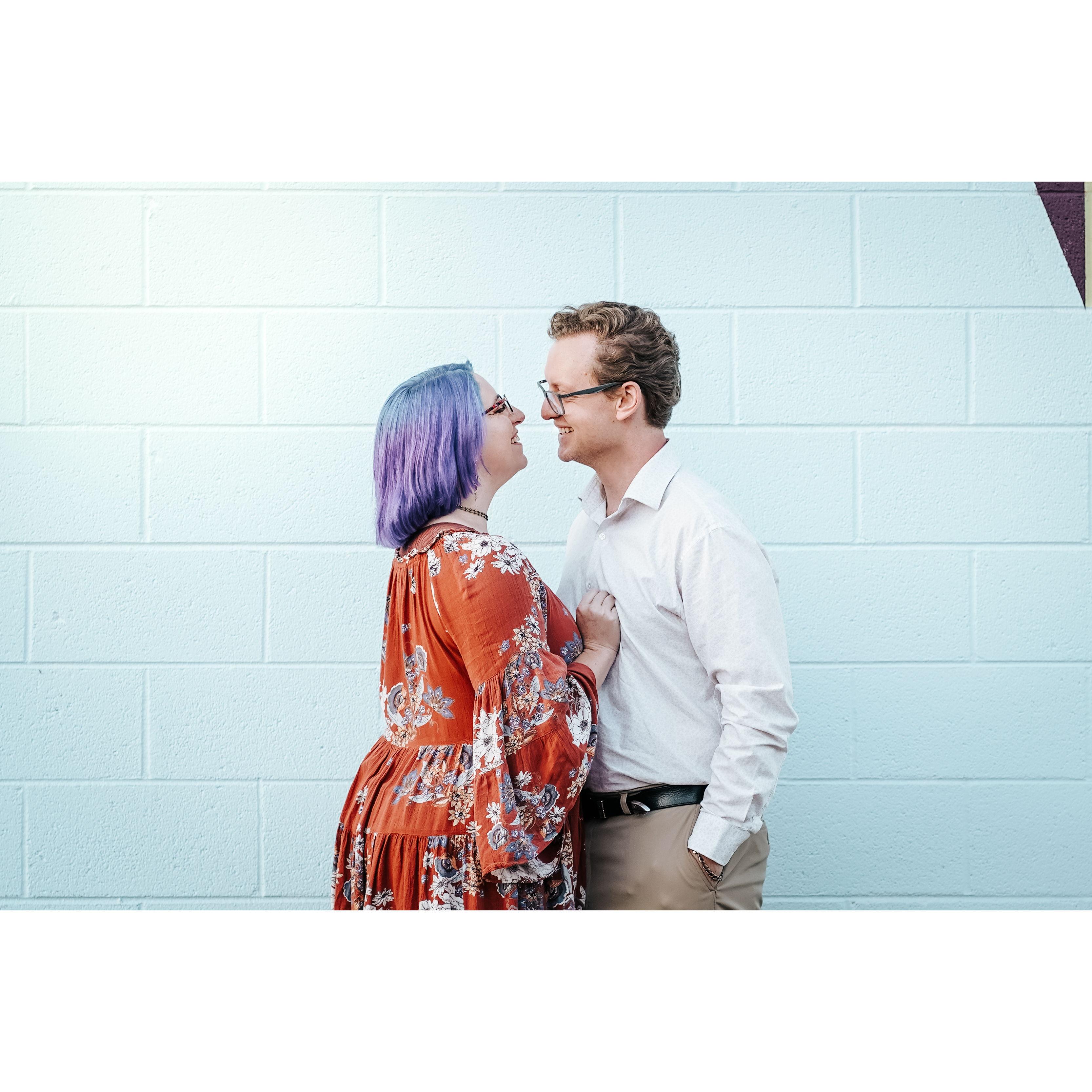 Taken at our engagement photoshoot with Hannah Nixon Photography.