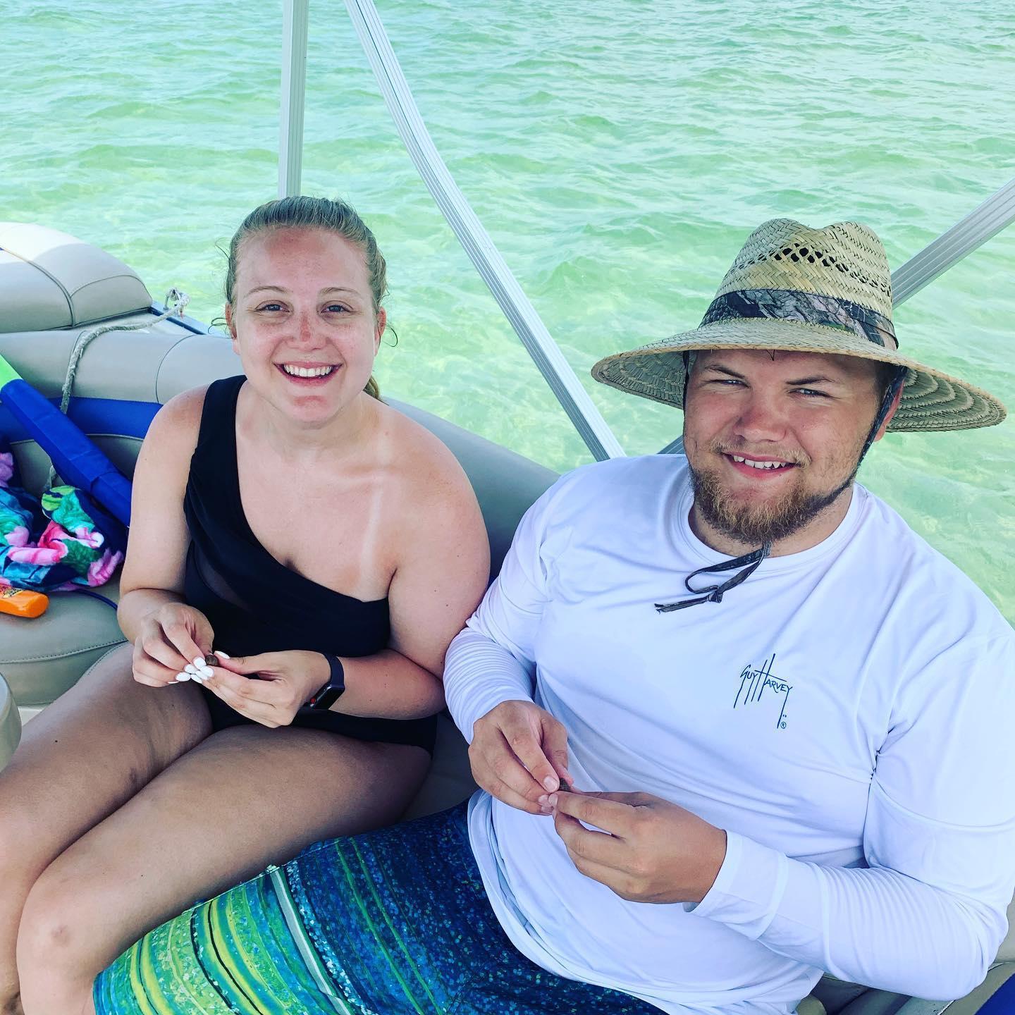 Two sun burnt babes in Florida.