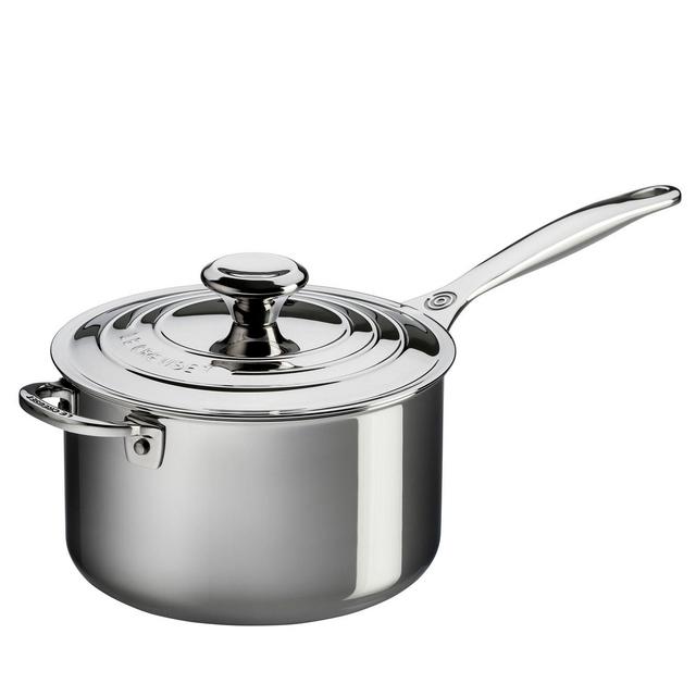 Le Creuset Stainless Steel 4-Quart Saucepan with Lid