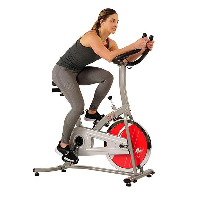 Sunny Health & Fitness Indoor Exercise Stationary Bike with Digital Monitor and 22 LB Chromed Flywheel