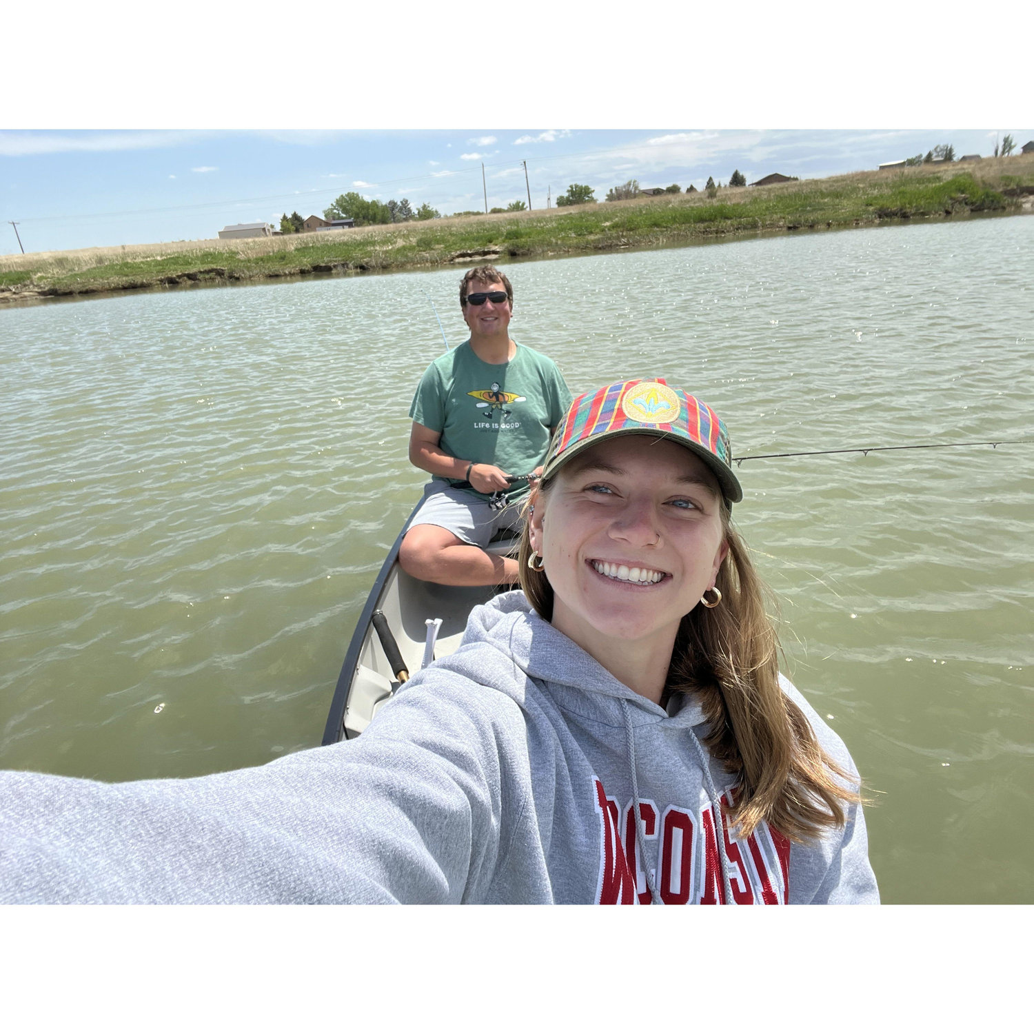 Our first ride in our canoe together!