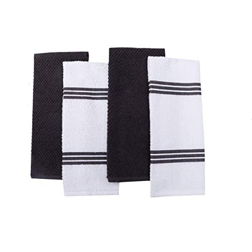 AMOUR INFINI Terry Dish Towel | Set of 4 | 16 x 26 Inches | Super Soft and Absorbent |100% Cotton Dishtowels | Perfect for Household and Commercial Uses | Gray