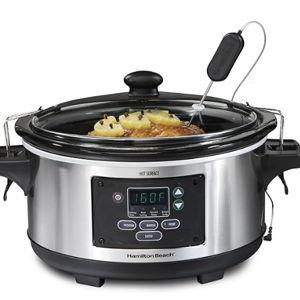 Hamilton Beach Portable 6 Quart Set & Forget Digital Programmable Slow Cooker