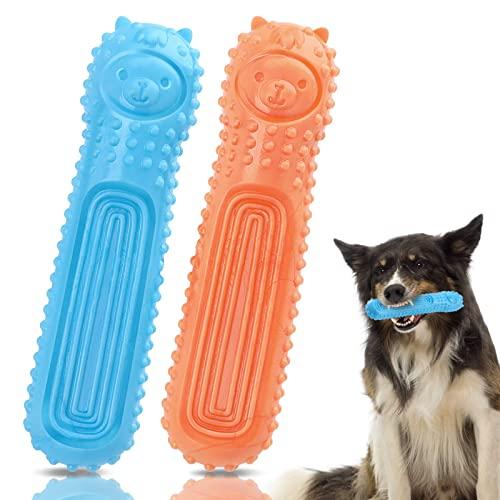 Rundik Dog Chew Toys, 2 Pack Non-Toxic Natural Rubber Dog Toys for Aggressive Chewers Large Breed, Indestructible Dog Teeth Cleaning Toys for Small Medium Large Dogs