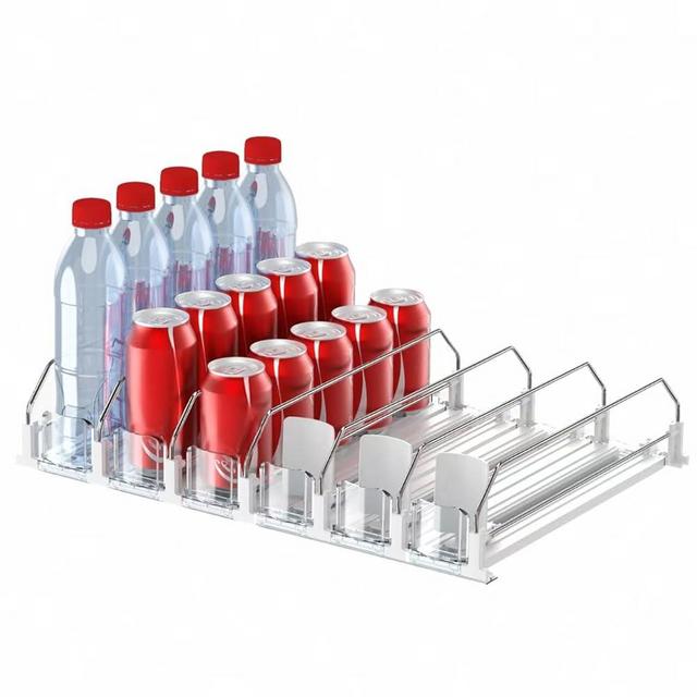 IBORING Drink Organizer for Fridge,Self Pushing Fridge Drink Organizer,Automatic Drink Dispenser for Fridge-Holds up to 30 Cans