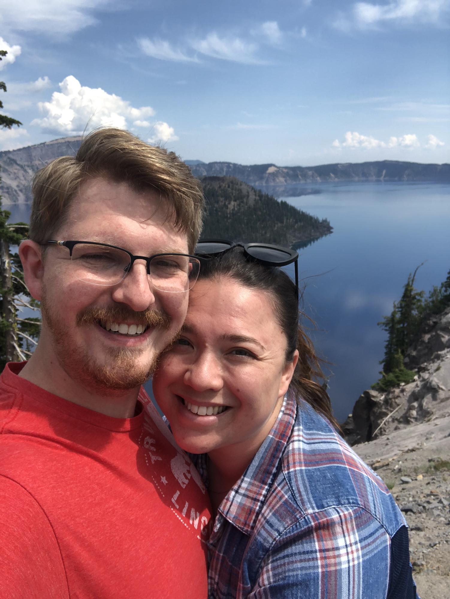 Crater Lake, Oregon. We were so moved by the immense beauty of the area and met many kindred spirits from all over the world at the place this photo was taken.